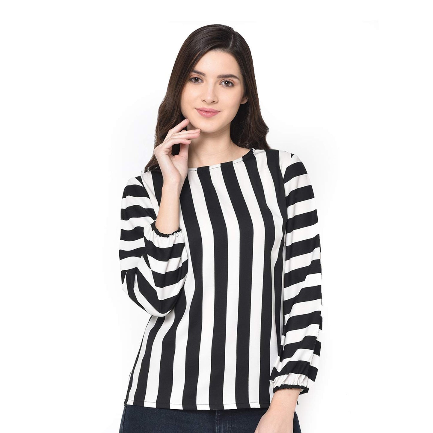 Striped Top Black Blue